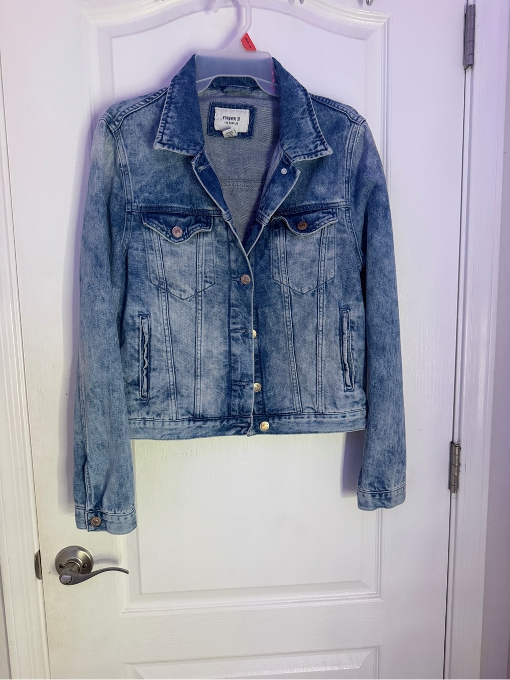 Forever 21 Washed Light Blue Denim Jacket - Women's Trucker